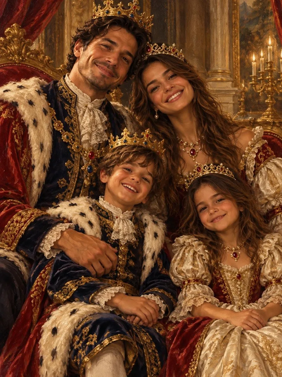 Família real · Pintura a óleo
